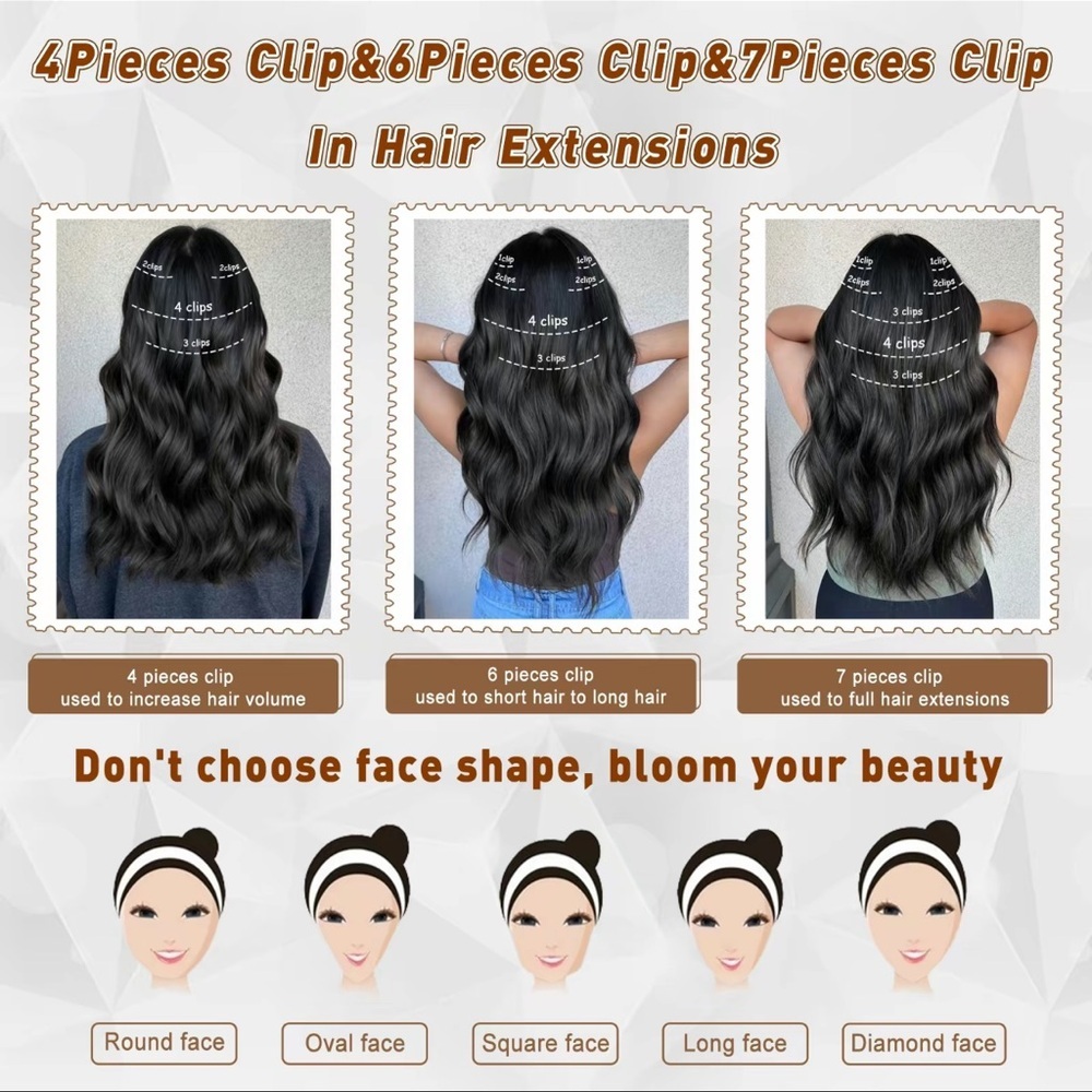 Premium Synthetic Clip-In Ponytail Extension - Mixed Brown with Highlights - Picture 3 of 3
